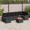 vidaXL Ensemble de canap&eacute; de jardin avec coussin 8 pcs Noir Poly rotin
