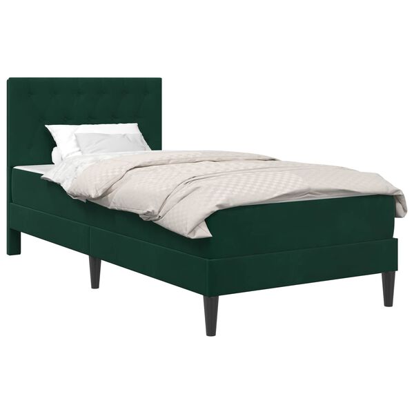 vidaXL Cadre de lit avec matelas Vert fonc&eacute; 90 x 190 cm Velours