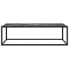 vidaXL Table basse Noir avec verre marbre noir 120x50x35 cm