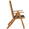 vidaXL Chaises pliables de jardin lot de 4 bois d'acacia et textil&egrave;ne