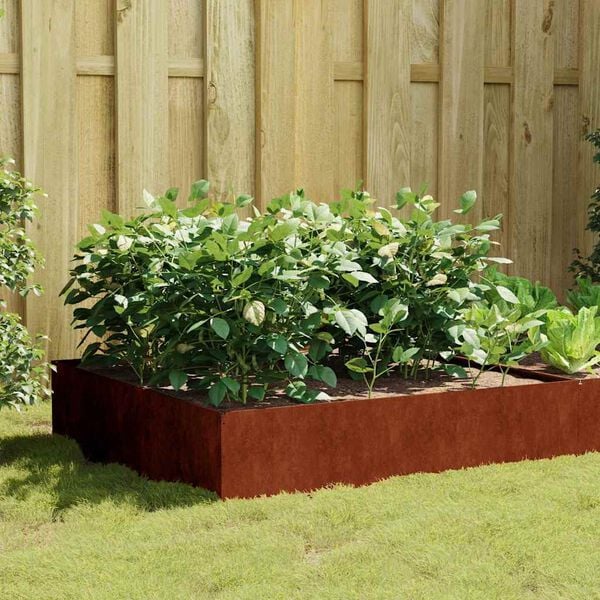 vidaXL Lit sur&eacute;lev&eacute; de jardin 100x100x41 cm acier corten