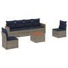 vidaXL Ensemble de canap&eacute; de jardin 7 pcs avec coussins gris r&eacute;sine tress&eacute;e
