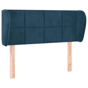 vidaXL T&ecirc;te de lit avec oreilles Bleu fonc&eacute; 83x23x78/88 cm Velours