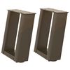 vidaXL Pieds de table basse en U 2 pi&egrave;ces Acier naturel 30 x (30-31) cm Acier