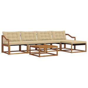 vidaXL Ensemble de canap&eacute;s d'ext&eacute;rieur 6 pcs Naturel et Beige