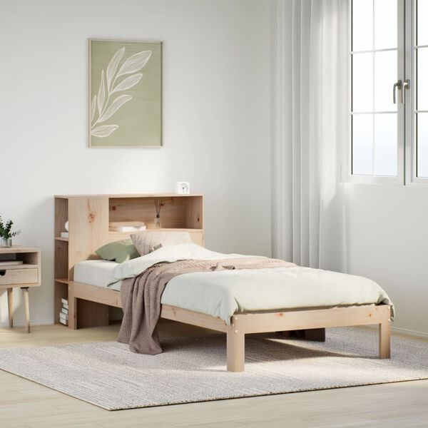 vidaXL Lit bibliothèque sans matelas 90x190 cm bois de pin massif