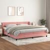 vidaXL Sommier &agrave; lattes de lit avec matelas Rose 200x200 cm Velours
