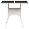 vidaXL Table de jardin dessus en verre blanc 80x80x75cm résine tressée