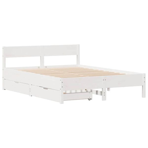 vidaXL Cadre de lit sans matelas blanc 120x190 cm bois de pin massif