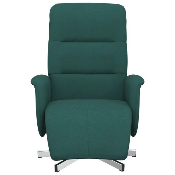 vidaXL Fauteuil inclinable avec repose-pieds vert fonc&eacute; tissu