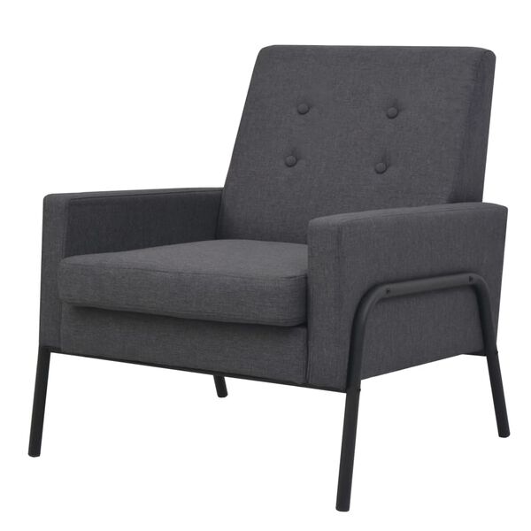 vidaXL Fauteuil gris fonc&eacute; acier et tissu
