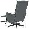 vidaXL Fauteuil inclinable avec repose-pied gris similicuir