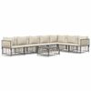 vidaXL Salon de jardin 8 pcs avec coussins anthracite r&eacute;sine tress&eacute;e