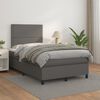 vidaXL Sommier &agrave; lattes de lit avec matelas gris 120x190 cm similicuir
