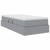 vidaXL Lit avec rangement et matelas Gris clair 90 x 200 cm Polyester