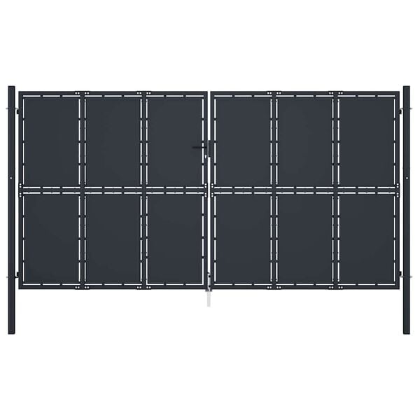 vidaXL Portail de jardin en acier 400 x 175 cm anthracite