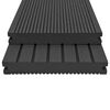 vidaXL Planche de terrasse 4 pcs Noir WPC