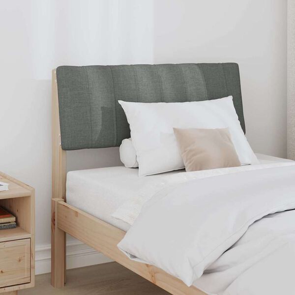 vidaXL T&ecirc;te de lit capitonn&eacute;e Gris fonc&eacute; 80 cm Pin massif