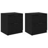 vidaXL Cabinet de chevet avec tiroir 2 pcs Ch&ecirc;ne noir 45 x 39 x 50cm