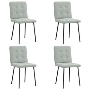 vidaXL Chaises &agrave; manger lot de 4 Gris clair Velours