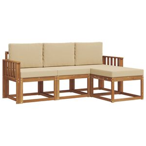 vidaXL Ensemble de canap&eacute;s d'ext&eacute;rieur 4 pcs Naturel et Beige