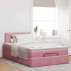 vidaXL Lit ottoman avec matelas et LED rose 120x190 cm velours