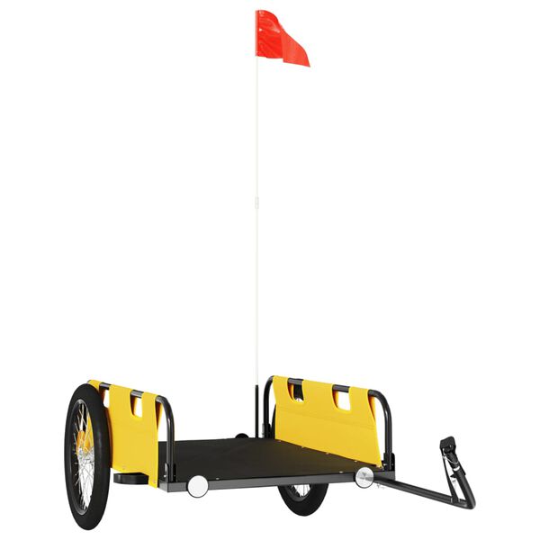 vidaXL Remorque de vélo jaune tissu oxford et fer