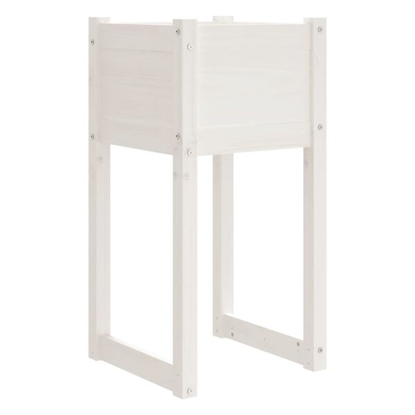 vidaXL Jardini&egrave;res 2 pcs Blanc 40x40x81 cm Bois massif de pin