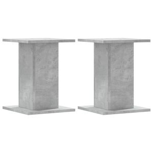 vidaXL Supports de haut-parleurs 2 pcs gris b&eacute;ton bois d'ing&eacute;nierie
