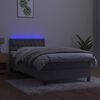 vidaXL Sommier &agrave; lattes de lit avec matelas et LED Gris clair 90x200cm