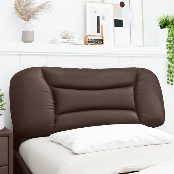 vidaXL Coussin de t&ecirc;te de lit Hvar marron 100 cm similicuir
