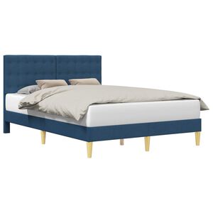 vidaXL Cadre de lit avec t&ecirc;te de lit Bleu 120 x 190 cm Tissu