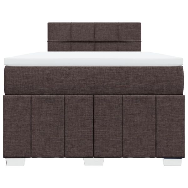vidaXL Sommier &agrave; lattes de lit et matelas marron fonc&eacute; 120x190cm tissu