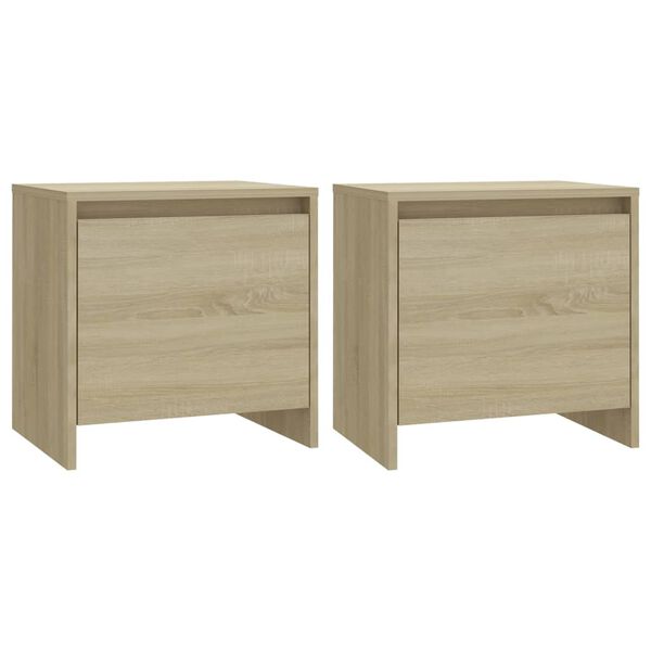 vidaXL Tables de chevet 2 pcs ch&ecirc;ne sonoma bois d'ing&eacute;nierie