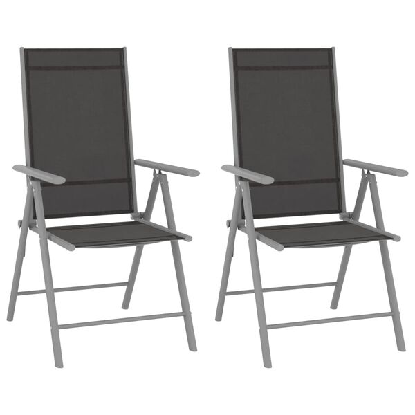 vidaXL Ensemble de bistro 3 pcs aluminium et textilène argenté