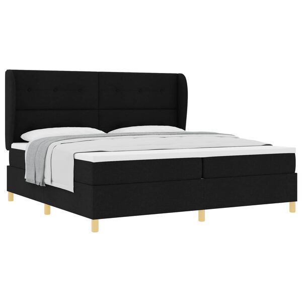 vidaXL Lit &agrave; ressorts avec matelas gris fonc&eacute; 90x190 cm Noir