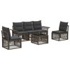 vidaXL Ensemble de canap&eacute; de jardin 6 pc Gris polyrotin