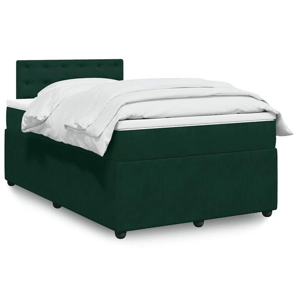vidaXL Sommier &agrave; lattes de lit avec matelas vert fonc&eacute; 120x190 cm