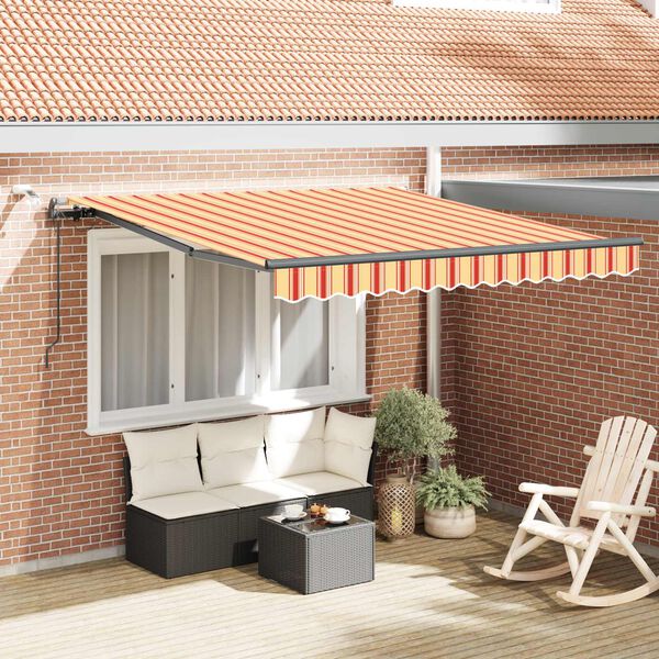 vidaXL Tissu de auvent avec Jaune et Orange 300 x 250 cm Polyester