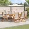 vidaXL Ensemble &agrave; Manger de jardin 7pcs bois d'acacia solide textil&egrave;ne
