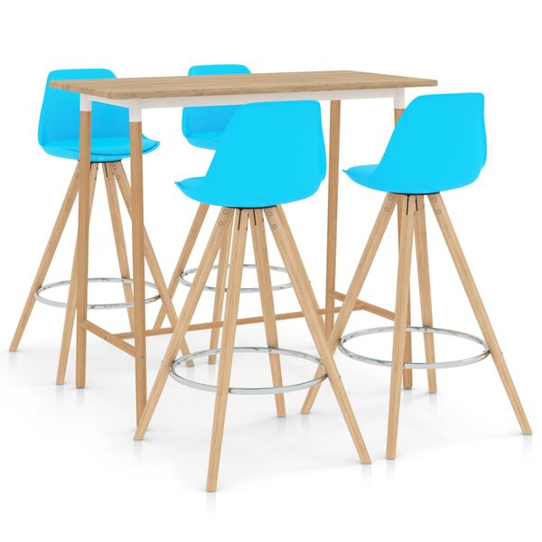 vidaXL Ensemble de bar 5 pcs Bleu
