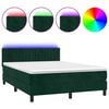 vidaXL Sommier &agrave; lattes de lit avec matelas LED Vert fonc&eacute; 140x190 cm