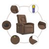 vidaXL Fauteuil inclinable de massage &eacute;lectrique Marron Tissu