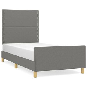 vidaXL Cadre de lit sans matelas gris fonc&eacute; 90x190 cm tissu