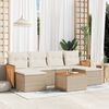 vidaXL Salon de jardin avec coussins 7 pcs beige r&eacute;sine tress&eacute;e