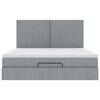 VidaXL Cadre de lit ottoman et matelas gris clair 160x200cm tissu