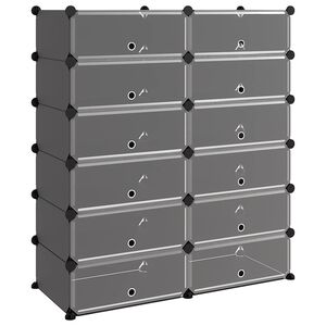 vidaXL &Eacute;tag&egrave;re &agrave; chaussures Noir 94,5x36,5x106 cm PP