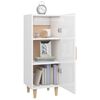 vidaXL Buffet Blanc brillant 34,5x34x90 cm Bois d'ing&eacute;nierie