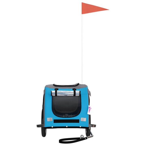 vidaXL Remorque de v&eacute;lo pour animaux de compagnie bleu et gris