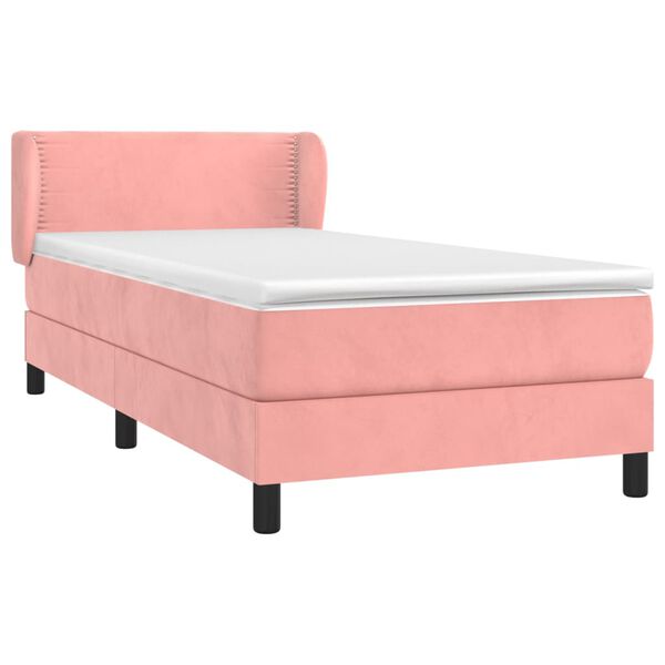 vidaXL Sommier &agrave; lattes de lit et matelas Rose 80x200 cm Velours